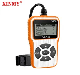 V100 OBD2 Auto Scanner Handheld Multifunktionell Hållbar bärbar 6 Språkbelyst LCD OBD II -bildiagnostisk verktygskod Läsare3190358