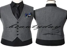 2019 ciemnoszare kamizelki ślubne wełniane wełniane jodełka w jodełka kamizelki tweed kamizelki Groomsmen Vests Men039s kamizelka PROM CALISTCOAT2033565