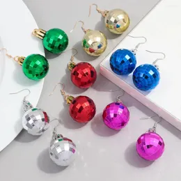 Dangle Earrings FishSheep Christmas Acrylic Mirror Disco Ball Drop Earring For Women Creative Rock 3D Bulb Xmas Year Jewelry