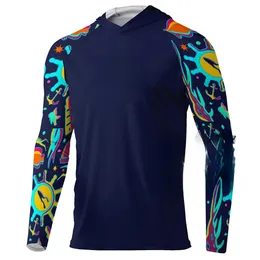 Desempenho camisas de pesca com capuz masculino manga longa respirável camisa de peixe proteção solar leve roupas de pesca correr 240228