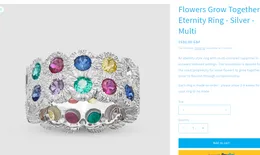 Rose Bleue Burnham Flowers Crescem Juntos Eternity Ring Silver designer logo luxo jóias finas diamante pavimentar sinete anéis de casamento para casal criativo grande