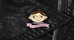 Portrait Enamel Lapel Pin Kindly Mother Brooch I Dissent Badge Accessories Women Face Wearing Glasses Jewelry Gift For Love Your M2325387