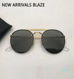 designer sunglasses men women sunglasses double bridge blaze sun glasses de soleil with black or brown leather case and all acces8151754