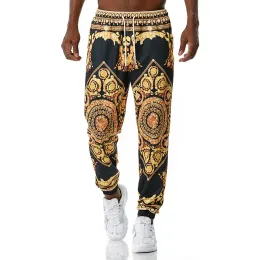 Byxor lyxiga män joggar Sweatpant 3d blommiga tryckbyxor jogga byxor män avslappnad hiphop streetwear sportbyxor man 2023