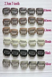 100pcs hair extension snap weaving wig toupee clip black brown blonde color 23 mm 6 teeth1368250