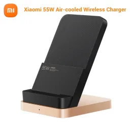 コントロールOryginalny Xiaomi verticale luchtgekoelde draadloze oplader 55w max snelle opladen qi stojak na xiaomi 10 mi 9 dla iphone