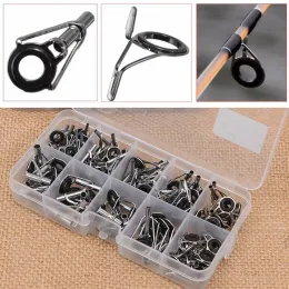 Ruten 80 teile/schachtel Gemischte Größen Angelrute Reparatur Kit Angelrute Führungsspitze Linie Ringe Augen Set Angelgerät Box 1,5mm3mm 8 Größen