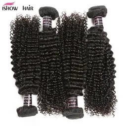 Ishow Whole 8A Human Hair Weave Bundles Mink Brazilian Virgin 4 PCS Peruvian kinky Curly for Women All Ages 828 Inch JE2013566