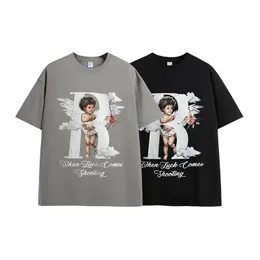 Camas de camiseta masculina Homens de camiseta de rua Trendy Cupid Night Glow T-shirt Primavera/verão Novo top solto de manga curta para homens