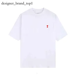 Amis Paris New Embroidery T Shirts Mens 여성 트렌디 브랜드 디자이너 고급 Ami T 셔츠 패션 디자인 남성의 캐주얼 Tshirt Man Clothing Ami 8641
