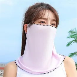 Cycling Caps Outdoor Sunscreen Hanging Ear Mask Sports Riding Neck Shading Ice Silk Summer Scarf Breathable Face Towel Women's