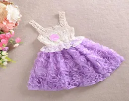 Ubrania dzieci Księżniczki Księżni Kwiat sukienka pusta kwiat dziewczynka sukienka tutu z kolorową płatką koronkową sukienkę bąbelkową Baby Clo5084655