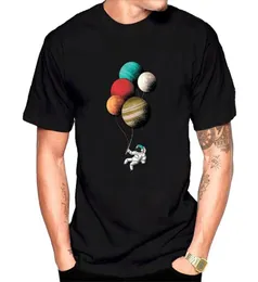 Balloon Planet Harajuku Мультфильм Космонавт Луна Смешной Принт Men039s Футболка С Коротким Рукавом Повседневная Уличная Футболка Мужская S56438543