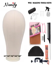 Wig Making Kit Wig Stand With Head Bald Manequin Head T Pins Wig Combs Hair Tools For Women Diy Wigs Making Material Hair Clips CX3157829