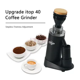 Grinders ITOP Coffee Grinder Machine Coffee Maker 64MM Flat Titanium Burrs Powder Grinding Machine Stepless Finess Espresso Coffee ITOP40