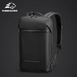 Backpack Kingsons Slim Laptop Backpack Men 15.6 inch Office Work Men Backpack Business Bag Unisex Black Ultralight Backpack Thin Mochila