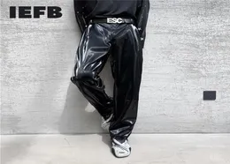Homens039s ternos blazers 2022 outono tendência líquida personalidade streetwear brilhante calças de couro do plutônio lado cintura apertada solta casual p4325394