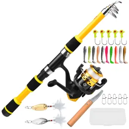 Combo 1.5m/1.8m صيد قضيب وصيد Kit Rod Telescopic Rod 5.2: 1 inpenning spoonbait jigging connecters combo combo