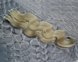Virgin Brazilian Body Wave Skin Tape Weft In On Skin Hair Extension 40 szt. 7A Blondynka Wydłużenie włosów na taśmę Human Tape Hair6212801