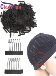 Stainless Steel Lace Wig Clips 6 Teeth Polyester Durable Cloth Wig Combs For Hairpiece Caps Wig Accessories Hair Extension Tools 18918008