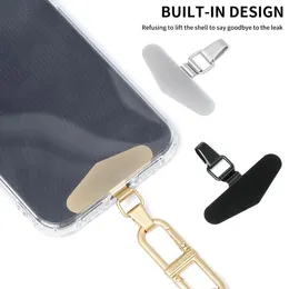 Ultra-thin Stainless Steel Phone Case Hanging Piece Patch Clip Luxury Durable Anti-Lost Metal Lanyard Tether Tab Card