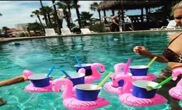 Nadmuchiwane napoje flamingowe kubek basen basen pływaki barowe baseki pływakowe urządzenia pływające dla dzieci w kąpieli zabawka mała rozmiar 7600496