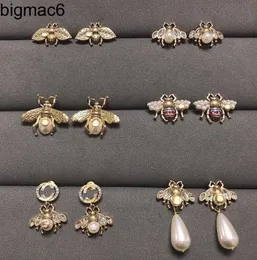 Stud Luxury insect Bee Stud designer women Hoop Earrings Stud ladies wear gvccci earring G jewelry as birthday gifts with box