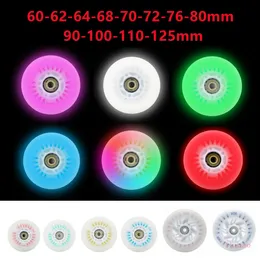 4pcs LED Flash Wheel 60/62/64/68/70/72/76//80mm Inline Skates 90/100/110/125mm Rock Fancy Roller Skates PU Tyres 240226