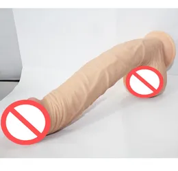 FleshBlack Waterproof 31cm miękki penis wydłużony ogromne dildo z kubkami ssącymi żeńska masturbacja penisa dla dorosłych grę Sex Toys for W9578374