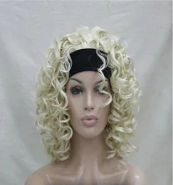 gtgtgt2017 Женская отбеливающая блондинка с вьющимися спиральными повязками на голову, парик для косплея волос1629808