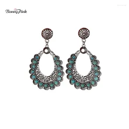 Stud Earrings Banny Pink Bohemian Style Fashion Statement Earring For Women Vintage Turquoises Metal