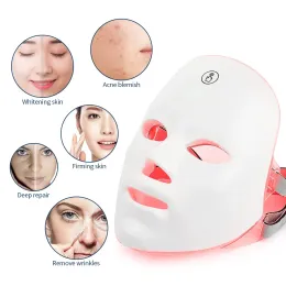 Instrument USB -Ladung 7Color LED Gesichtsmaske Photonentherapie Haut Verjüngung Anti -Akne Faltenentfernung Hautpflege Maske Hautheller