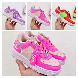 Kids Shoes Kids Sneakers Barbies Pink Designer Shoes Children Boys Girls Trainers Youth Sports Athletic Shoes Purple Red With Box