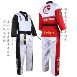Products High Grade Black Red Blue Adult Kids Taekwondo TKD Uniform Training Karate Suits Embroidery Uniforms Poomsae Dobok WTF Approved