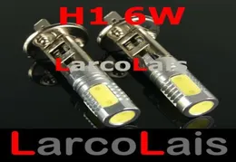 2PCS H1 6W Super Bright Car LED Front Headlights High Power 12V Xenon Light Fog Bulb Lights White5444534