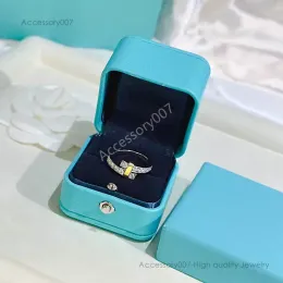 Pierścienie biżuterii projektantów i amerykańskie diamenty podwójne kolorowy pierścień damski luksus 925 srebrny pierścionek Wysokiej jakości fabryka biżuterii Hurtowa i sprzedaż detaliczna z pudełkiem