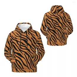Men's Hoodies Tiger Animal Fur Stripe 3D Fleece Hoodie Polyester Warm With Pocket Super Soft Men Women Sweatshirt Unisex Pullover