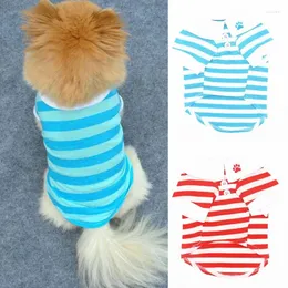 Dog Apparel Cute T-shirt Cotton Classic Striped Pattern Pet Polo Shirt Vest For Puppy Chihuahua Lapel Clothes