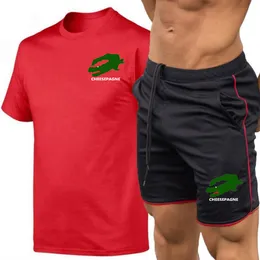 2024 Sommer neuer Männer schneller Trockner Set Fashion Sportswear Herren T-Shirt Sportshorts Set Herren Casual Wear Fitness Fashion Set