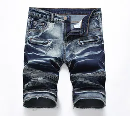 Summer Denim Shorts Men Stretch Slim Fit Short Jeans Mens Cotton Casual Distressed Shorts Knee Length Denim Short4977301