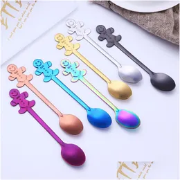 Spoons Stainless Steel Christmas Series Coffee Honey Spoon Dessert Teaspoons Xmas Gifts Home Barware Supplies Tableware Kitchen Drop Dhcp5