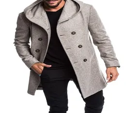 Men039S Trench Coats Zogaa 2021 Mens Coat Long Wool Overcoat Doublebreased Autumn Hooded Men Windbreaker Jacket Jacket Outwea4615266