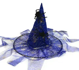 Halloween Flowing Triangle Gauze Veil Spider Web Witch Wizard Hat Dance Party Activities Play a Sorcerer Dress Up Props Supplies C2371546