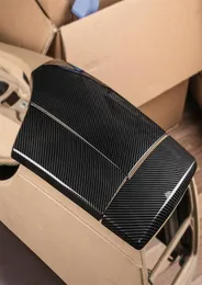 Accessories For BMW 5 Series E60 Carbon fiber Sticker Car styling Center Console Stowing Tidying Armrest box protect Cover Trim6383269