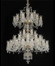 European K9 Crystal Chandelier Light Modern Luxury Clear Pendant Lamp with Glass Lampshade for Living Room Foyer