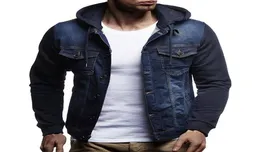 Shujin moda masculina jaqueta jeans primavera outono com capuz jeans retalhos blusão casacos casuais dos homens plus size 3xl19602367