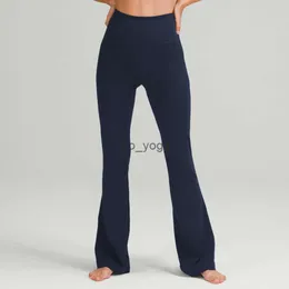 2024SS Lu-088 Groove Fitness Gym Women Yoga Pants Elastic Wide Leg Flare Leggings High Waist Thin Summer Flare Pant