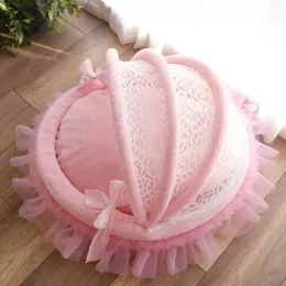 Mats Pet Items Dog Cat Princess Cradle Deluxe Bed Puppy Kitten Luxury Sofa Pet Supplies Cushion Accessories Products Basket Pink