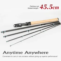 Rods Tsurinoya Lure Valley 5 섹션 휴대용 낚시로드 1.98m 2.08m 2.21m 2.44m mf Fuji 가이드 스피닝 카본 루어 파이크로드