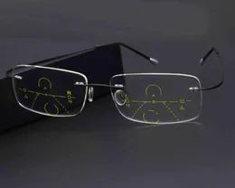 WEARKAPER Intelligente progressive multifokale Lesebrille, automatischer Zoom, nah und fern, multifunktionale, randlose Brille, bifokale Brille5284836